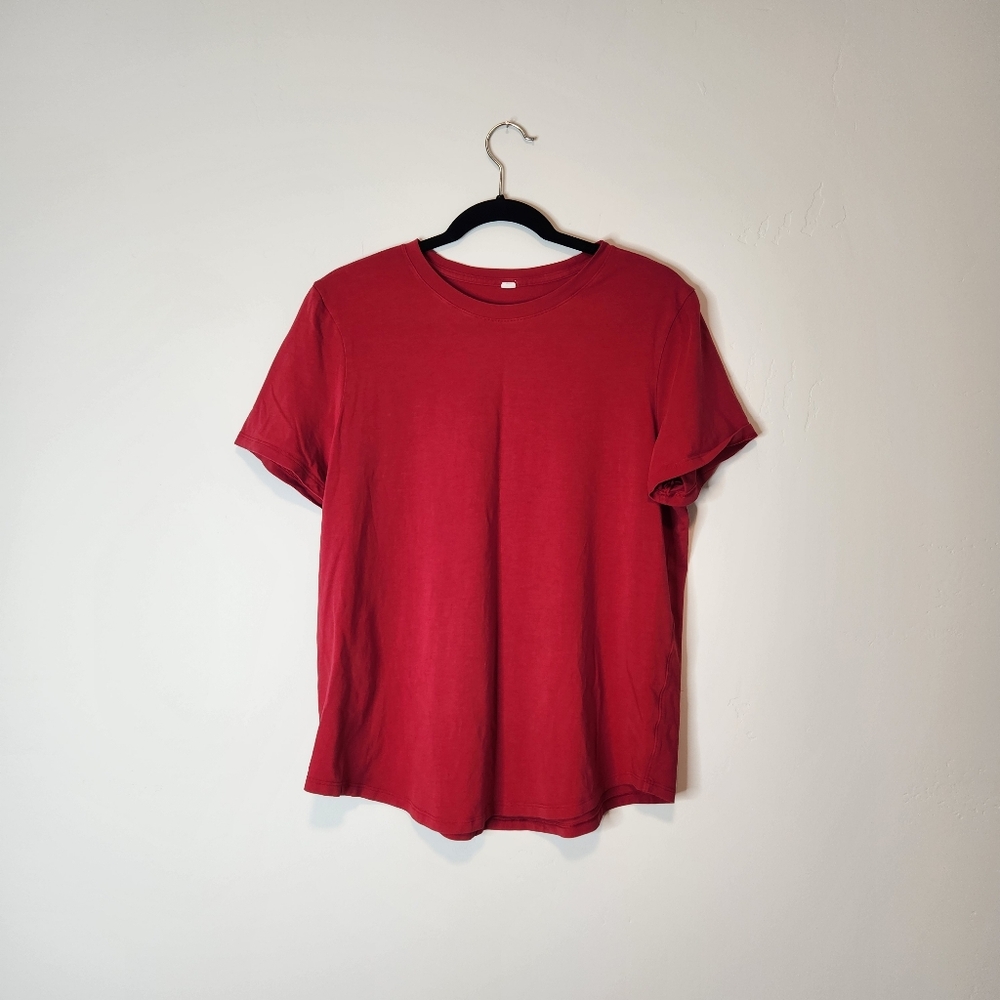 Lululemon Love Crewneck Short Sleeve T-Shirt In Oxford Red Size 12 - Picture 2 of 6